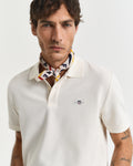 CREAM, TEXTURED POLO, CLOSE-UP BY GANT AU.