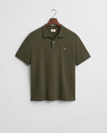 JUNIPER GREEN, TEXTURED POLO, FLAT-LAY BY GANT AU.