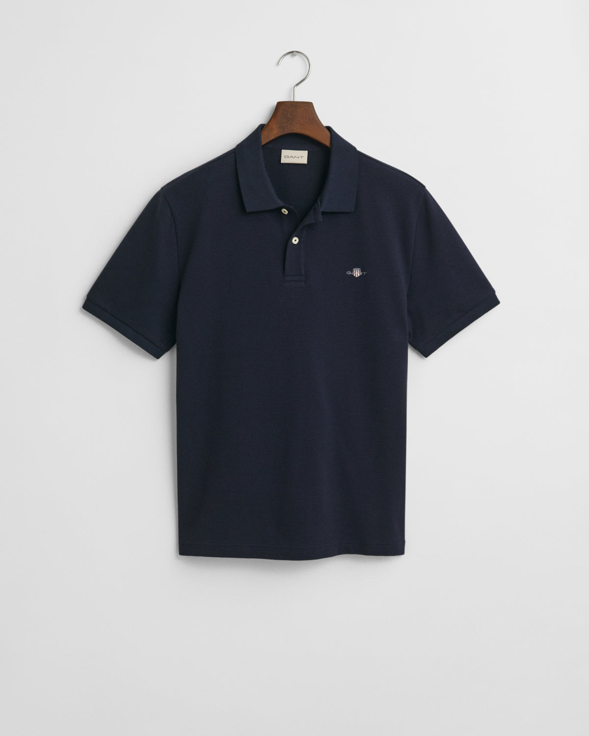 EVENING BLUE, TEXTURED POLO, FLAT-LAY BY GANT AU.