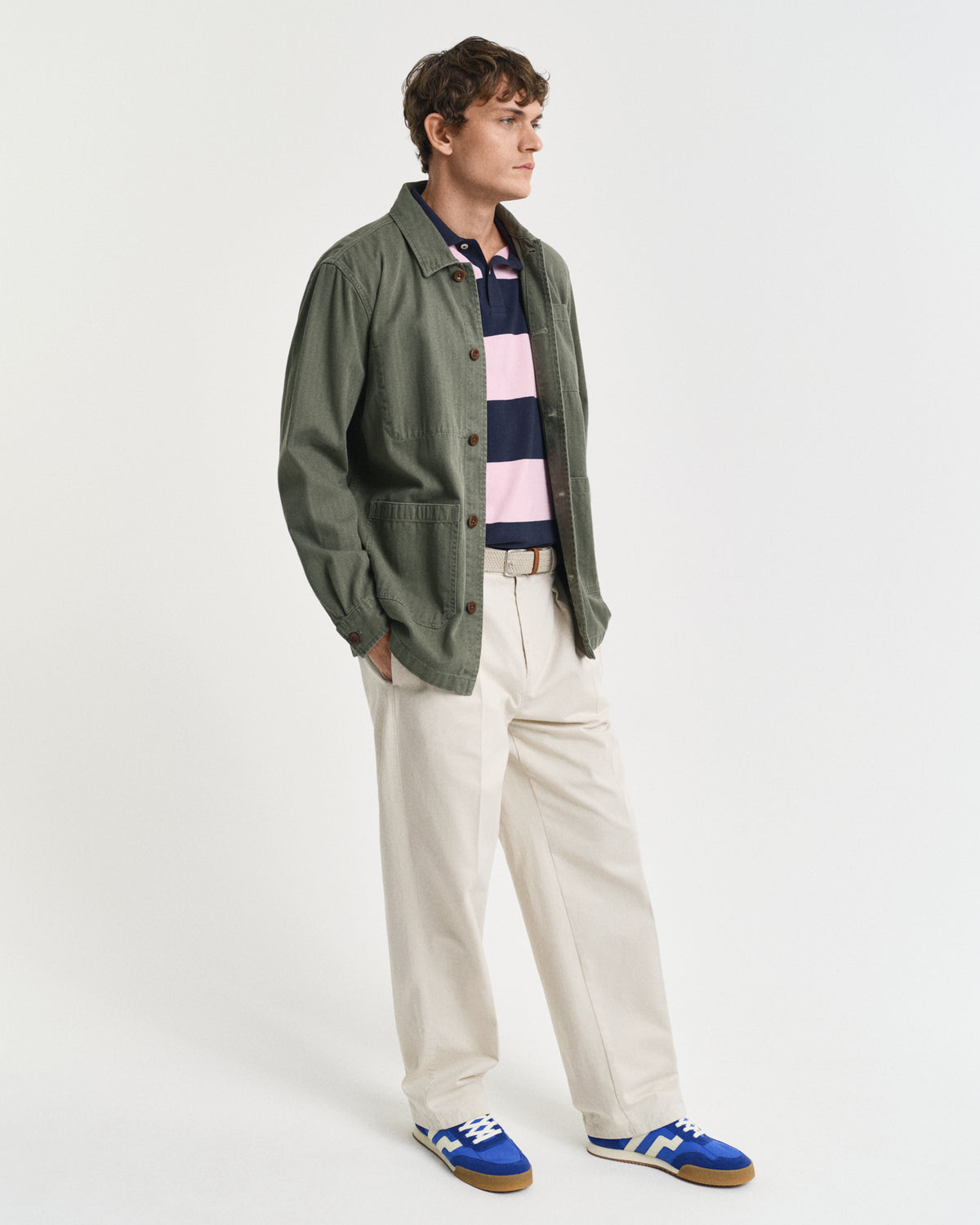 CALIFORNIA PINK, BLOCK STRIPE POLO BY GANT AU.