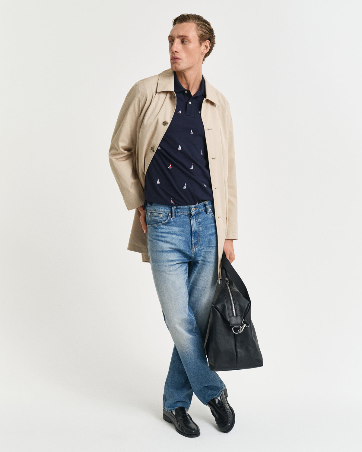 EVENING BLUE, EMBROIDERED GRAPHIC POLO BY GANT AU.