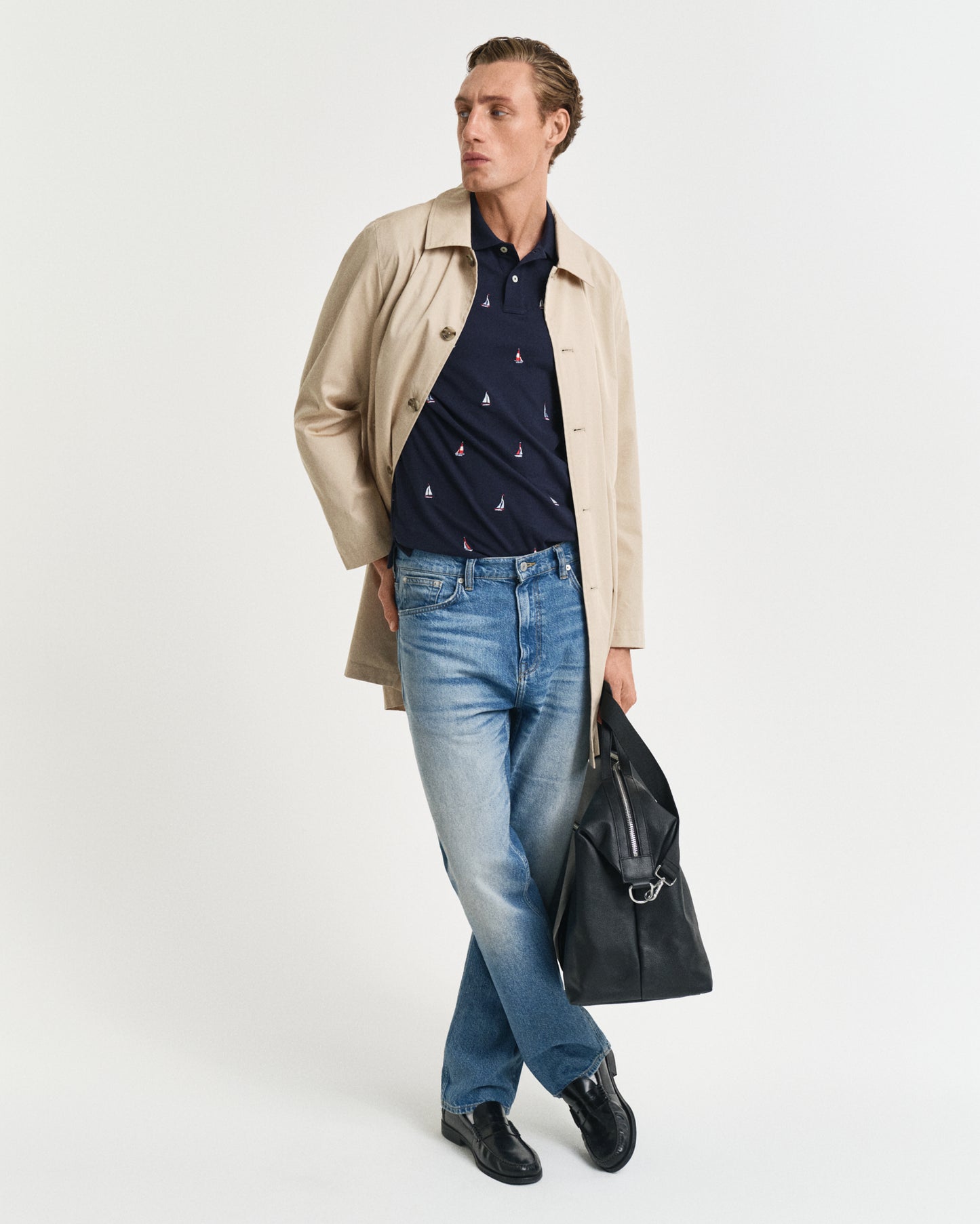 EVENING BLUE, EMBROIDERED GRAPHIC POLO BY GANT AU.