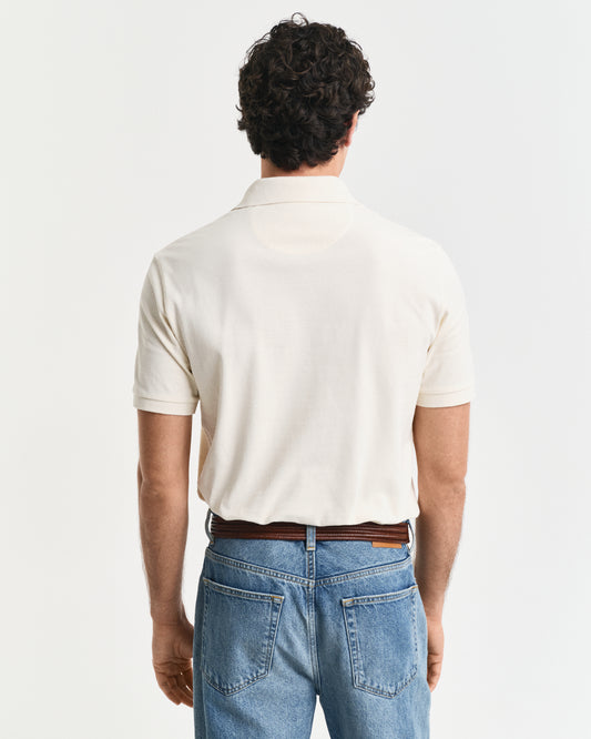IVORY WHITE, SUNFADED SS POLO, BACK-VIEW BY GANT AU.