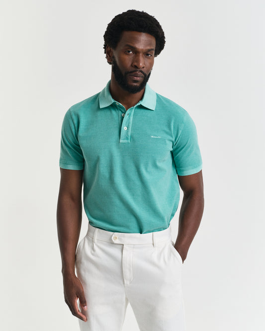 TROPIC BLUE, SUNFADED SS POLO, FRONT-VIEW BY GANT AU.