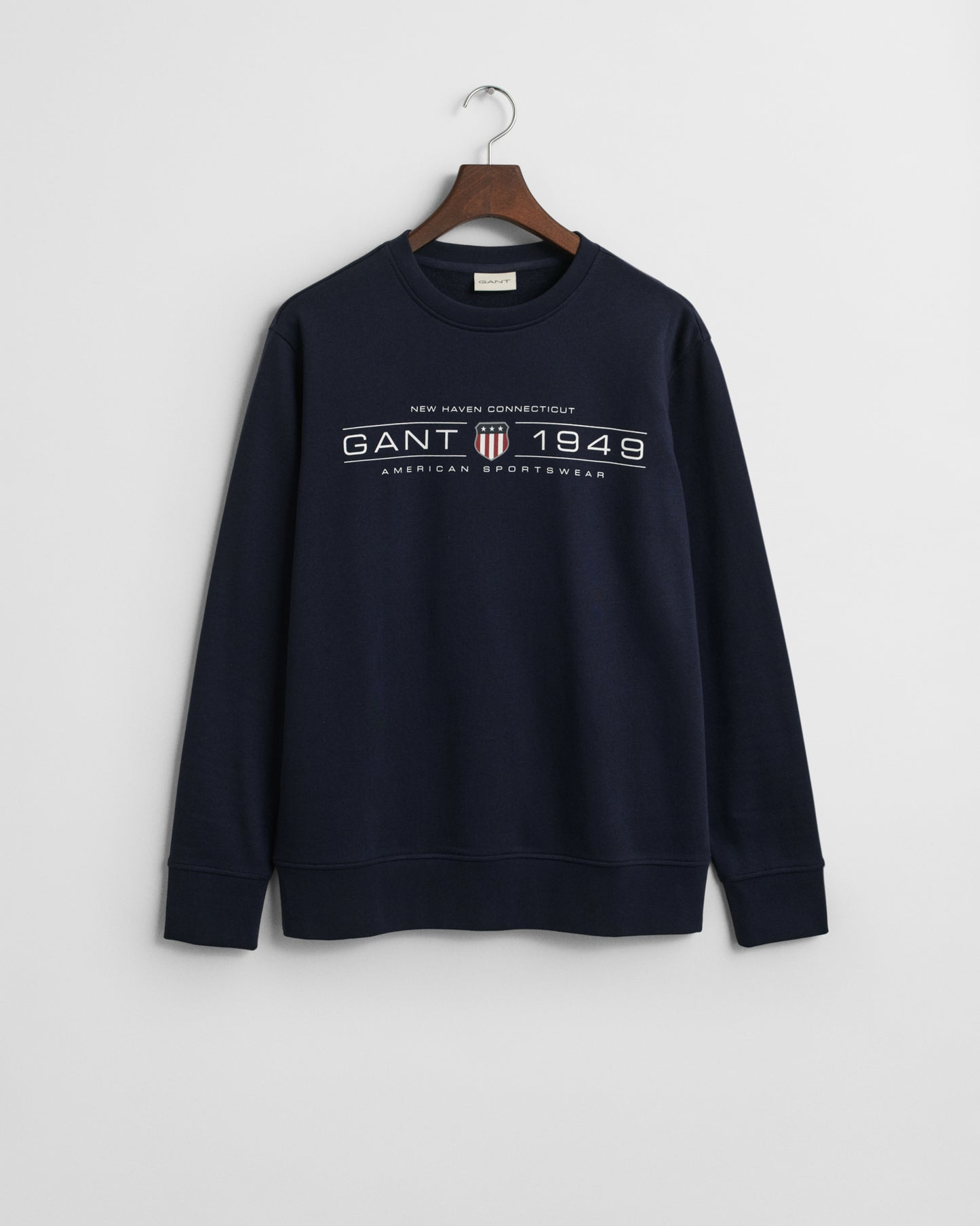 EVENING BLUE, GRAPHIC C-NECK SWEAT, FLAT-LAY BY GANT AU.