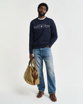 EVENING BLUE, GRAPHIC C-NECK SWEAT BY GANT AU.