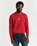 RUBY RED, GRAPHIC C-NECK SWEAT, FRONT-VIEW BY GANT AU.