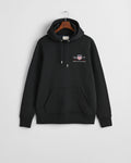 BLACK, REG MEDIUM ARCHIVE SHIELD HOODIE, FLAT-LAY BY GANT AU.