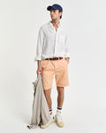 PEACHY ORANGE, REG SUNFADED CHINO SHORTS BY GANT AU.