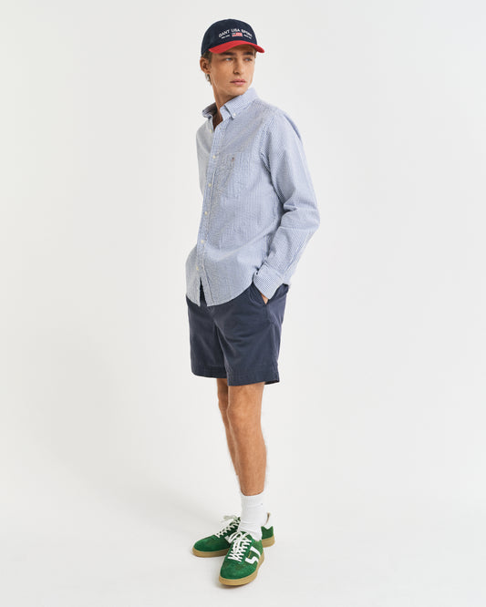 EVENING BLUE, REG SUNFADED DS SHORTS BY GANT AU.