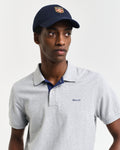 GREY MELANGE, REG CONTRAST PIQUE SS POLO, CLOSE-UP BY GANT AU.