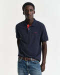 EVENING BLUE, REG CONTRAST PIQUE SS POLO, FRONT-VIEW BY GANT AU.