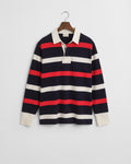 EVENING BLUE, RETRO STRIPE HEAVY RUGGER, FLAT-LAY BY GANT AU.