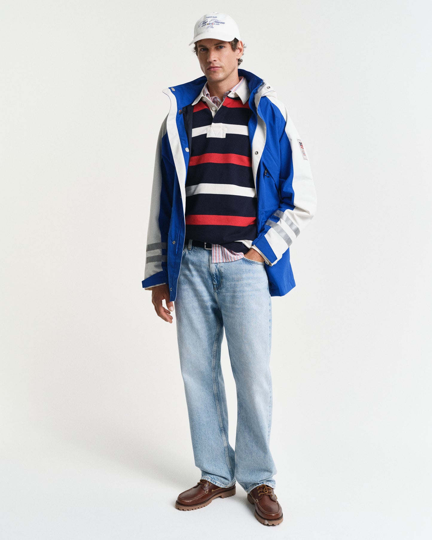 EVENING BLUE, RETRO STRIPE HEAVY RUGGER BY GANT AU.