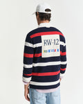 EVENING BLUE, RETRO STRIPE HEAVY RUGGER, BACK-VIEW BY GANT AU.
