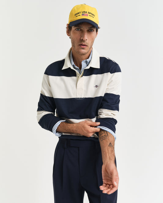 EVENING BLUE, BARSTRIPE RUGGER, FRONT-VIEW BY GANT AU.
