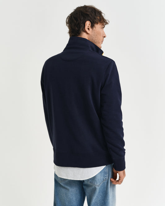 EVENING BLUE, CONTRAST HALF ZIP, BACK-VIEW BY GANT AU.