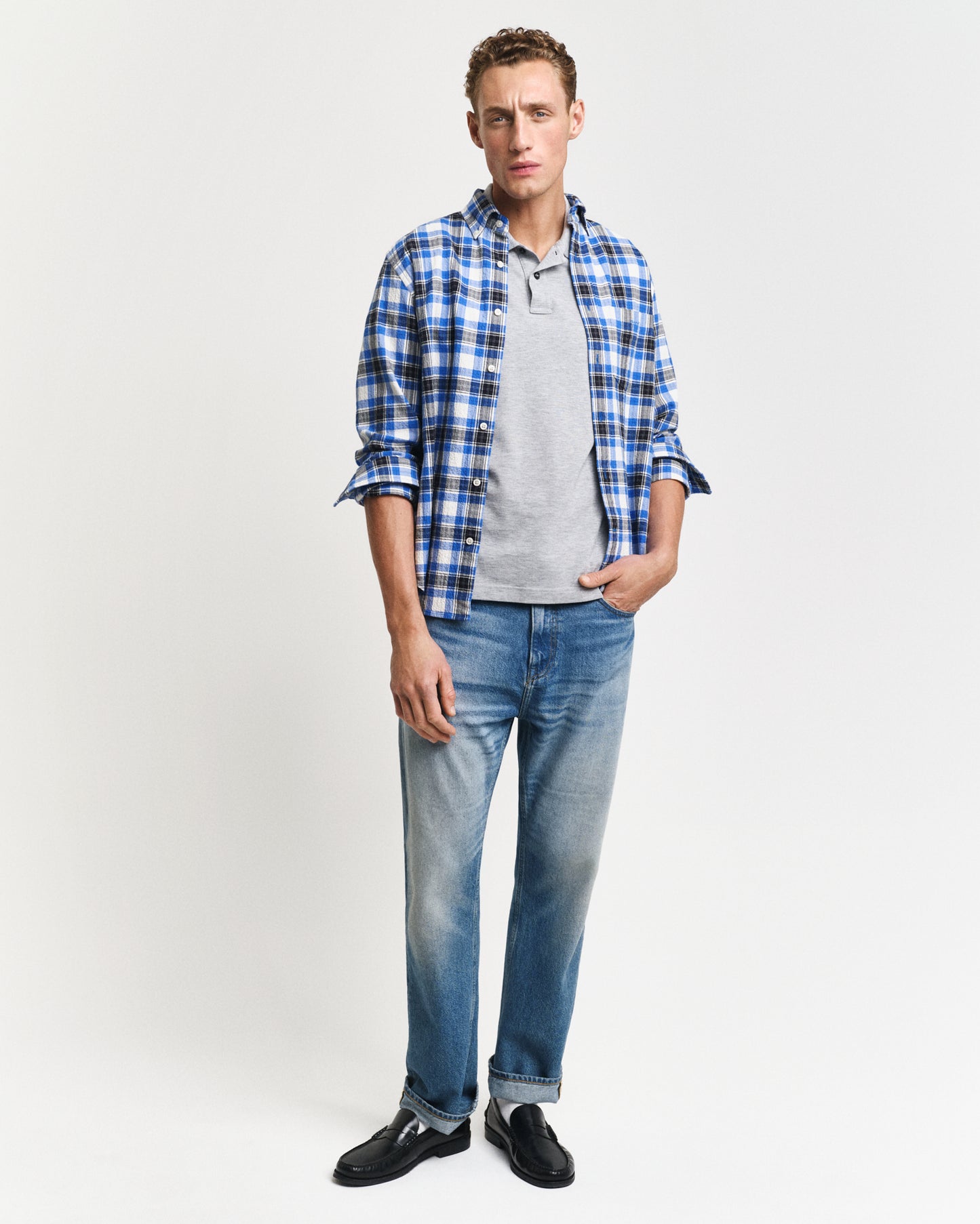 GREY MELANGE, REG SHIELD SS PIQUE POLO BY GANT AU.