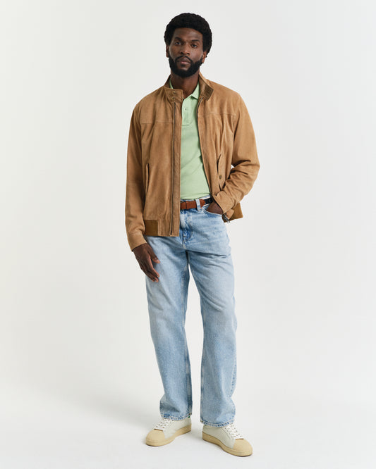 APPLE GREEN, REG SHIELD SS PIQUE POLO BY GANT AU.