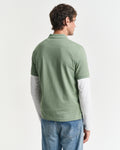 KALAMATA GREEN, REG SHIELD SS PIQUE POLO, BACK-VIEW BY GANT AU.