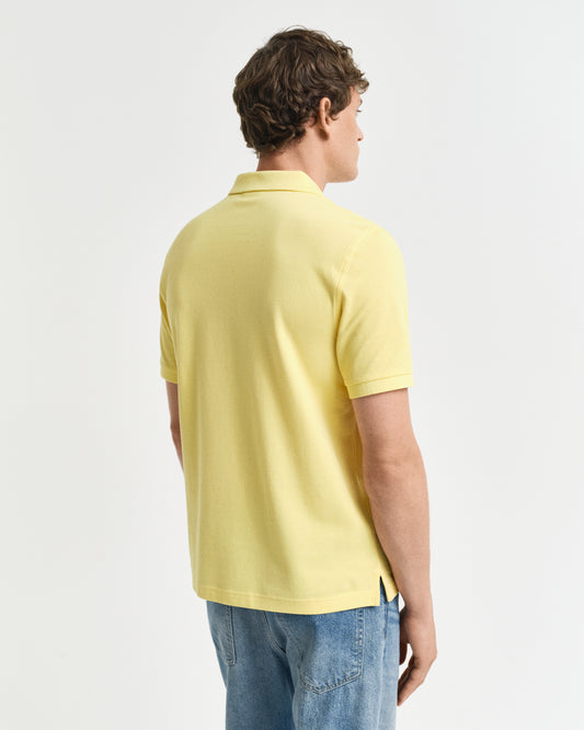 BANANA YELLOW, REG SHIELD SS PIQUE POLO, BACK-VIEW BY GANT AU.