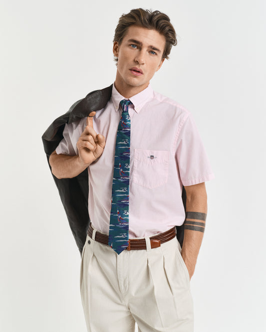 LIGHT PINK, REG CLASSIC POPLIN SS SHIRT, FRONT-VIEW BY GANT AU.