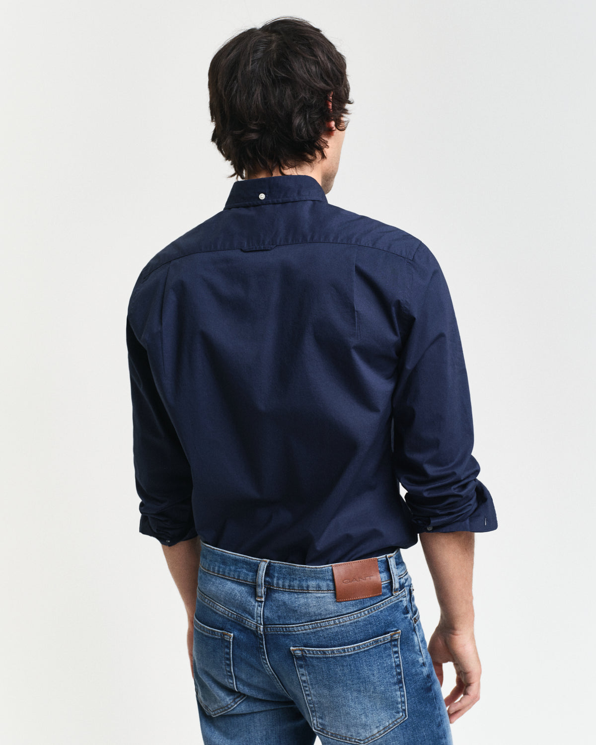 MARINE, SLIM CLASSIC POPLIN SHIRT, BACK-VIEW BY GANT AU.
