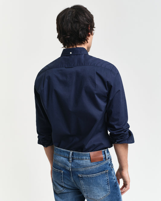 MARINE, SLIM CLASSIC POPLIN SHIRT, BACK-VIEW BY GANT AU.