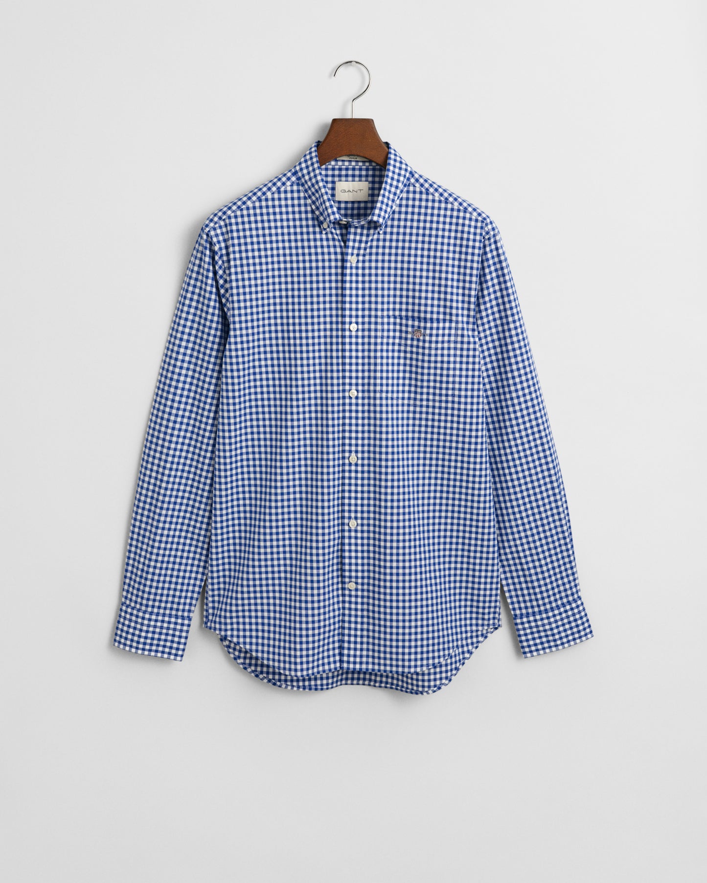COLLEGE BLUE, REG CLASSIC POPLIN GINGHAM SHIRT, FLAT-LAY BY GANT AU.
