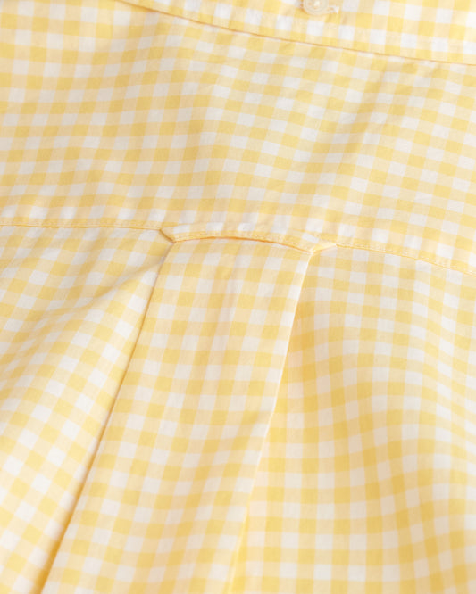 BANANA YELLOW, REG POPLIN GINGHAM SS SHIRT, CLOSE-UP BY GANT AU.