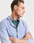COLLEGE BLUE, REG CLASSIC POPLIN BANKER SHIRT, CLOSE-UP BY GANT AU.