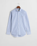 COLLEGE BLUE, REG CLASSIC POPLIN BANKER SHIRT, FLAT-LAY BY GANT AU.