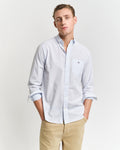 LIGHT BLUE, REG CLASSIC POPLIN BANKER SHIRT, FRONT-VIEW BY GANT AU.