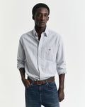 PERSIAN BLUE, REG CLASSIC OXFORD STRIPE SHIRT, FRONT-VIEW BY GANT AU.