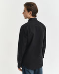 BLACK, SLIM PINPOINT OXFORD SHIRT, BACK-VIEW BY GANT AU.