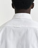 MODEL WEARING SLIM PINPOINT OXFORD SHIRT
