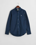 MARINE, SLIM STRETCH OXFORD SHIRT, FLAT-LAY BY GANT AU.