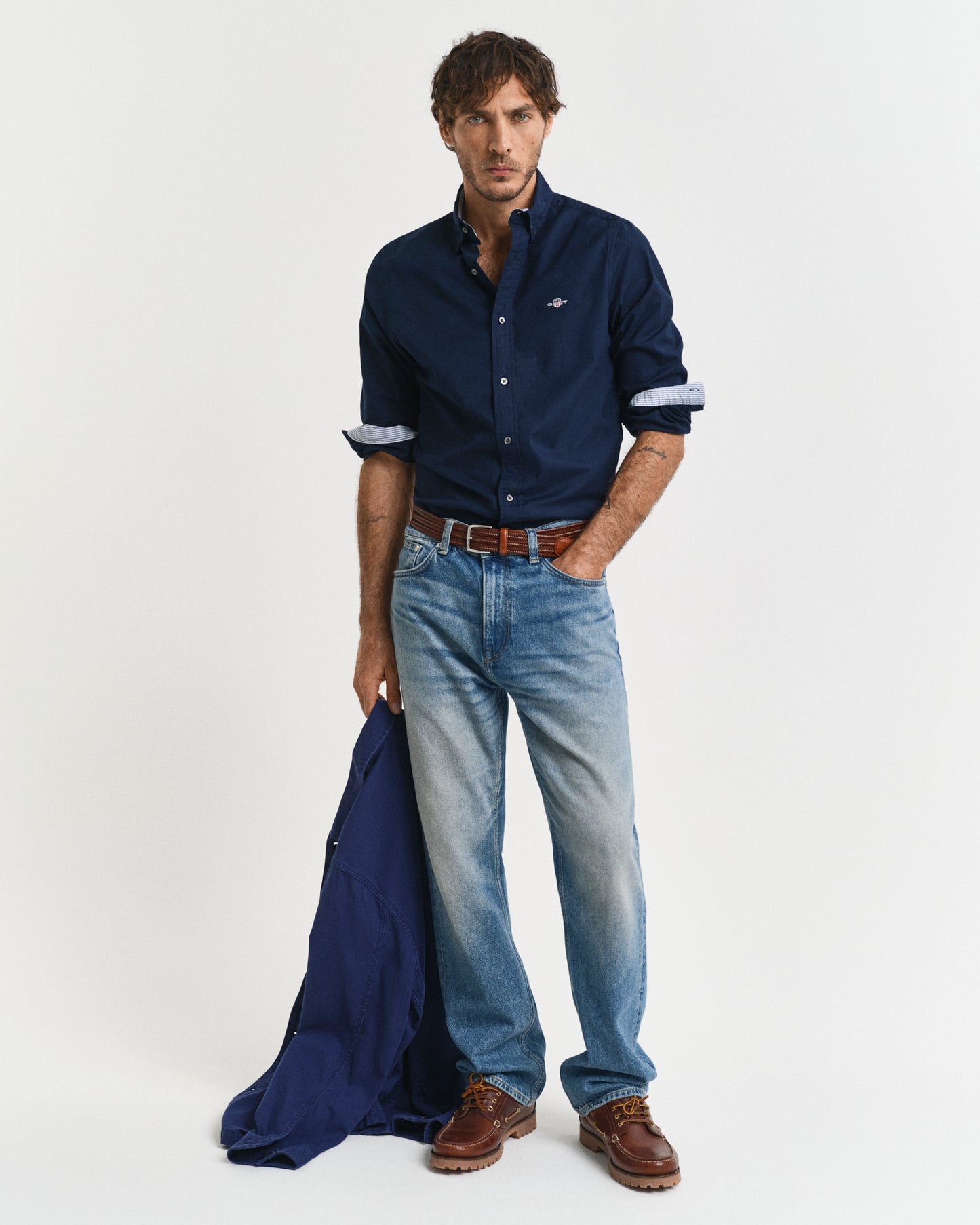 MARINE, SLIM STRETCH OXFORD SHIRT BY GANT AU.