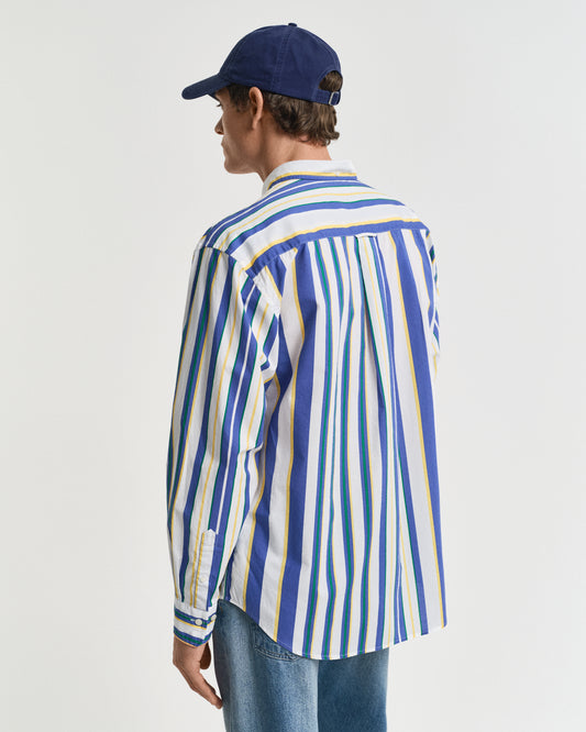 MULTICOLOR, REL PRINTED STRIPE SHIRT, BACK-VIEW BY GANT AU.