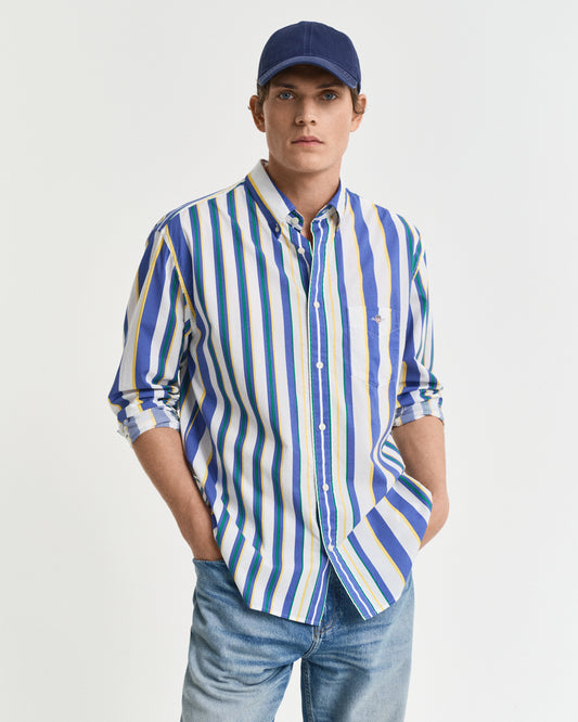MULTICOLOR, REL PRINTED STRIPE SHIRT, FRONT-VIEW BY GANT AU.