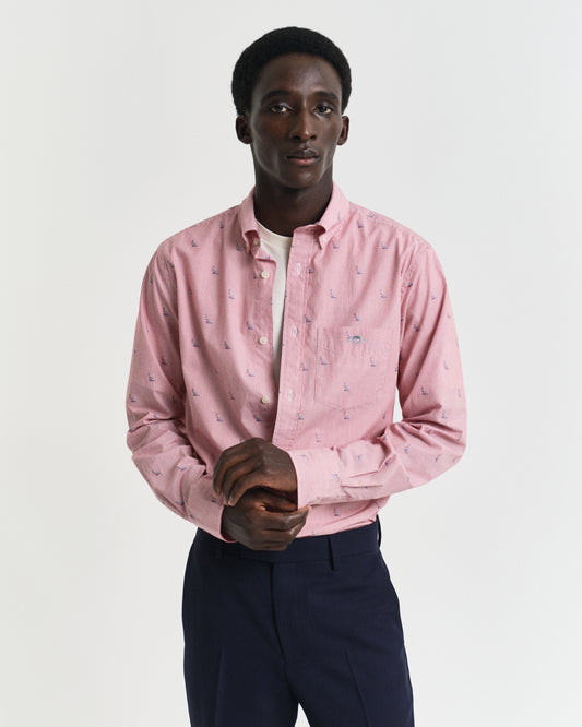 RUBY RED, REG SAILING FIL COUPE SHIRT, FRONT-VIEW BY GANT AU.