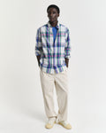 EGGSHELL, REG SEERSUCKER MADRAS SHIRT BY GANT AU.