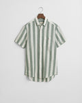 WOODY GREEN, REG COTTON LINEN STRIPE SS SHIRT, FLAT-LAY BY GANT AU.