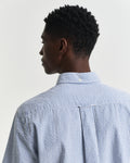 RICH BLUE, REG SEERSUCKER STRIPE SS SHIRT, CLOSE-UP BY GANT AU.