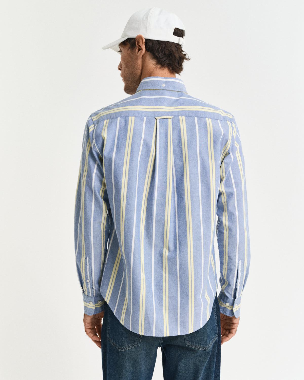 RICH BLUE, REG ARCHIVE OXFORD STRIPE, BACK-VIEW BY GANT AU.