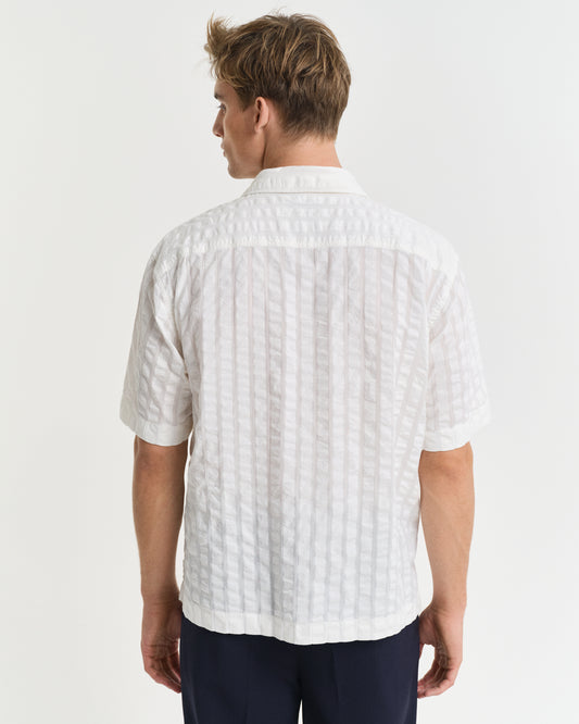 EGGSHELL, REL SEERSUCKER RESORT SHIRT, BACK-VIEW BY GANT AU.