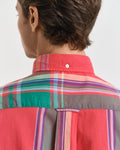 WATERMELON RED, REG INDIAN MADRAS  SHIRT, CLOSE-UP BY GANT AU.