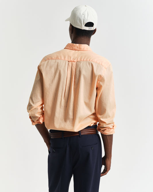 PEACHY ORANGE, REG SUNFADED VOILE SHIRT, BACK-VIEW BY GANT AU.