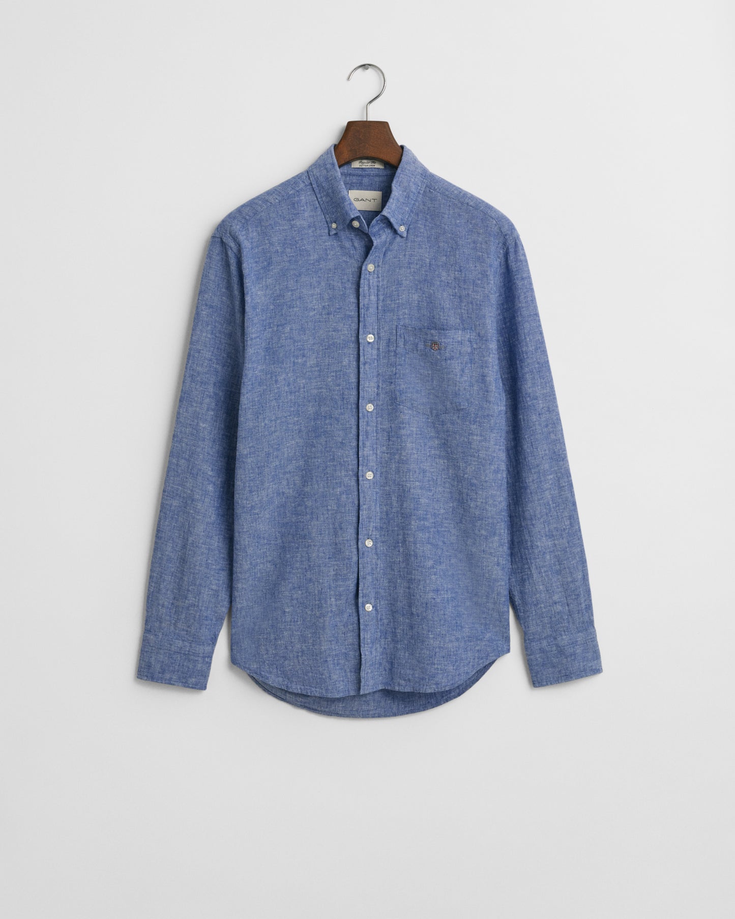 RICH BLUE, REG COTTON LINEN SHIRT, FLAT-LAY BY GANT AU.