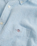 FRESH BLUE, REG COTTON LINEN SHIRT, CLOSE-UP BY GANT AU.